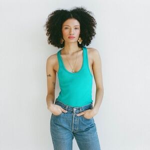 The Kindred Black Collection THE RACERBACK RIB AQUA Size Medium